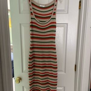 Striped Knit Sleeveless Dress